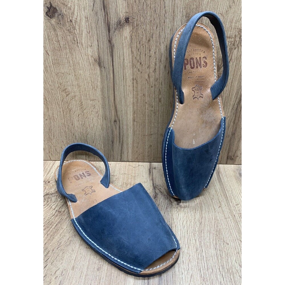 PONS Menorca Authentic Handcrafted Spanish Leather Sandals in Blue MENS US 13